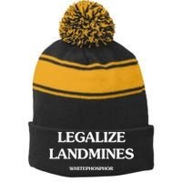 Legalize Landmines Whitephosphor Stripe Pom Pom Beanie