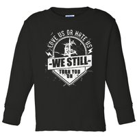 Lineworker Lineman We Still Turn You On Electrician Toddler Long Sleeve Shirt