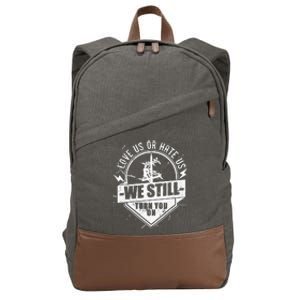 Lineworker Lineman We Still Turn You On Electrician Cotton Canvas Backpack