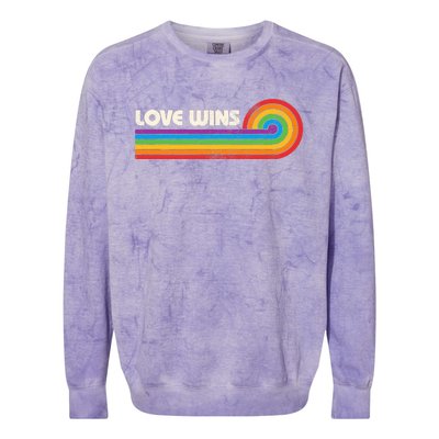 Lgbtq Love Wins Gay P.R.I.D.E Lgbt Ally Rainbow Flag Vintage Colorblast Crewneck Sweatshirt