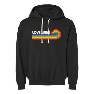 Lgbtq Love Wins Gay P.R.I.D.E Lgbt Ally Rainbow Flag Vintage Garment-Dyed Fleece Hoodie