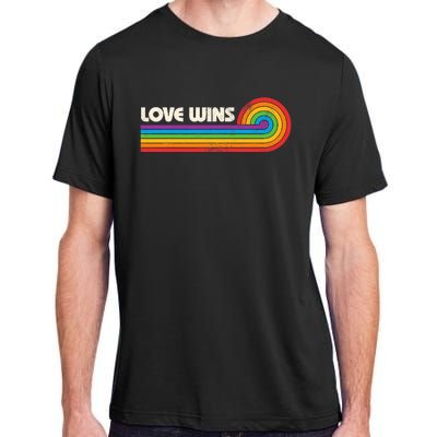 Lgbtq Love Wins Gay P.R.I.D.E Lgbt Ally Rainbow Flag Vintage Adult ChromaSoft Performance T-Shirt