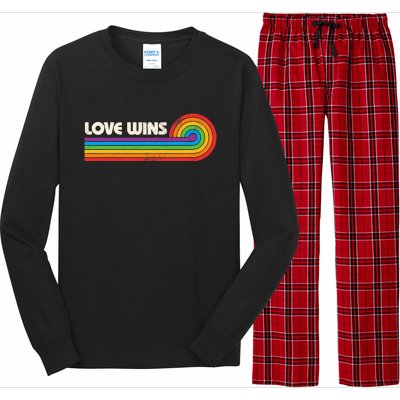 Lgbtq Love Wins Gay P.R.I.D.E Lgbt Ally Rainbow Flag Vintage Long Sleeve Pajama Set