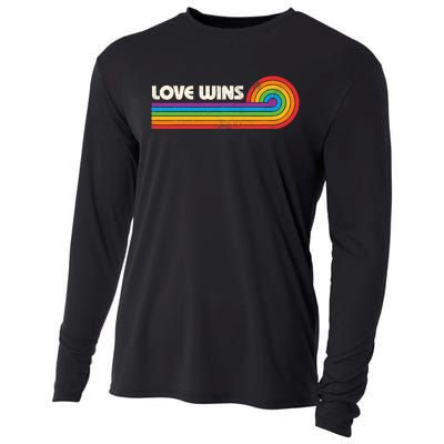 Lgbtq Love Wins Gay P.R.I.D.E Lgbt Ally Rainbow Flag Vintage Cooling Performance Long Sleeve Crew