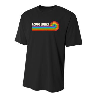 Lgbtq Love Wins Gay P.R.I.D.E Lgbt Ally Rainbow Flag Vintage Youth Performance Sprint T-Shirt