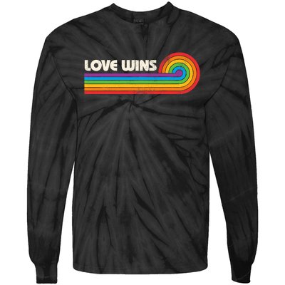 Lgbtq Love Wins Gay P.R.I.D.E Lgbt Ally Rainbow Flag Vintage Tie-Dye Long Sleeve Shirt