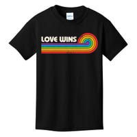 Lgbtq Love Wins Gay P.R.I.D.E Lgbt Ally Rainbow Flag Vintage Kids T-Shirt