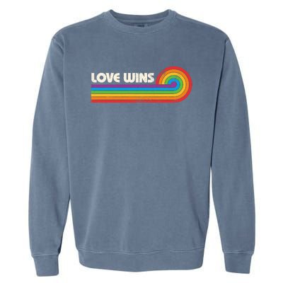 Lgbtq Love Wins Gay P.R.I.D.E Lgbt Ally Rainbow Flag Vintage Garment-Dyed Sweatshirt