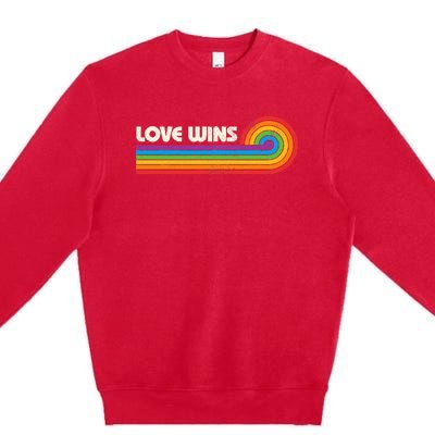 Lgbtq Love Wins Gay P.R.I.D.E Lgbt Ally Rainbow Flag Vintage Premium Crewneck Sweatshirt