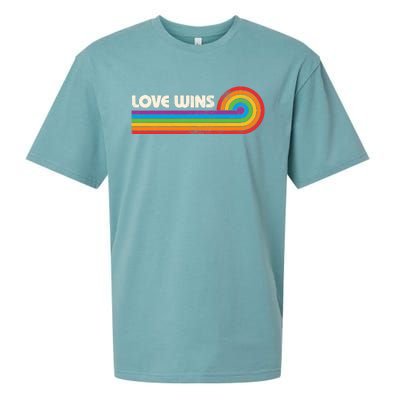 Lgbtq Love Wins Gay P.R.I.D.E Lgbt Ally Rainbow Flag Vintage Sueded Cloud Jersey T-Shirt