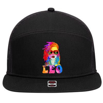 Leo LocD Woman Black Queen Art Zodiac Birthday 7 Panel Mesh Trucker Snapback Hat