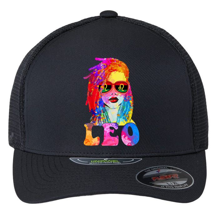 Leo LocD Woman Black Queen Art Zodiac Birthday Flexfit Unipanel Trucker Cap