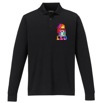 Leo LocD Woman Black Queen Art Zodiac Birthday Performance Long Sleeve Polo