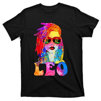 Leo LocD Woman Black Queen Art Zodiac Birthday T-Shirt