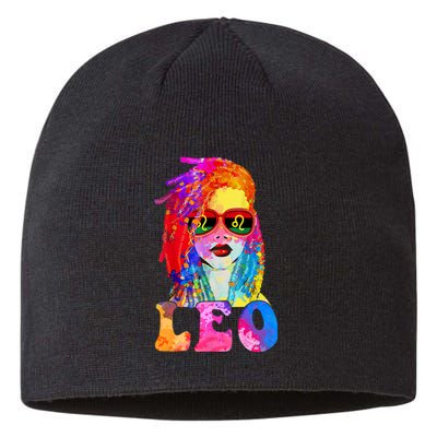 Leo LocD Woman Black Queen Art Zodiac Birthday Sustainable Beanie