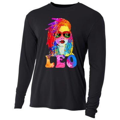 Leo LocD Woman Black Queen Art Zodiac Birthday Cooling Performance Long Sleeve Crew