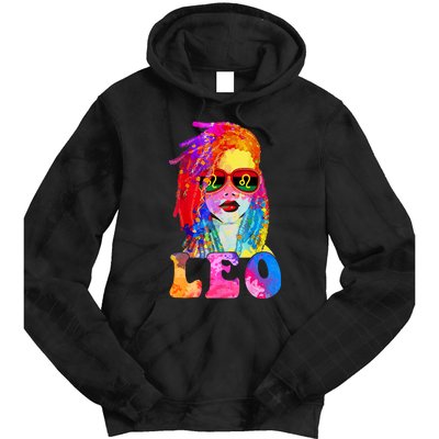 Leo LocD Woman Black Queen Art Zodiac Birthday Tie Dye Hoodie