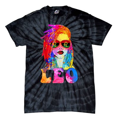 Leo LocD Woman Black Queen Art Zodiac Birthday Tie-Dye T-Shirt