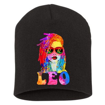 Leo LocD Woman Black Queen Art Zodiac Birthday Short Acrylic Beanie