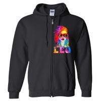 Leo LocD Woman Black Queen Art Zodiac Birthday Full Zip Hoodie