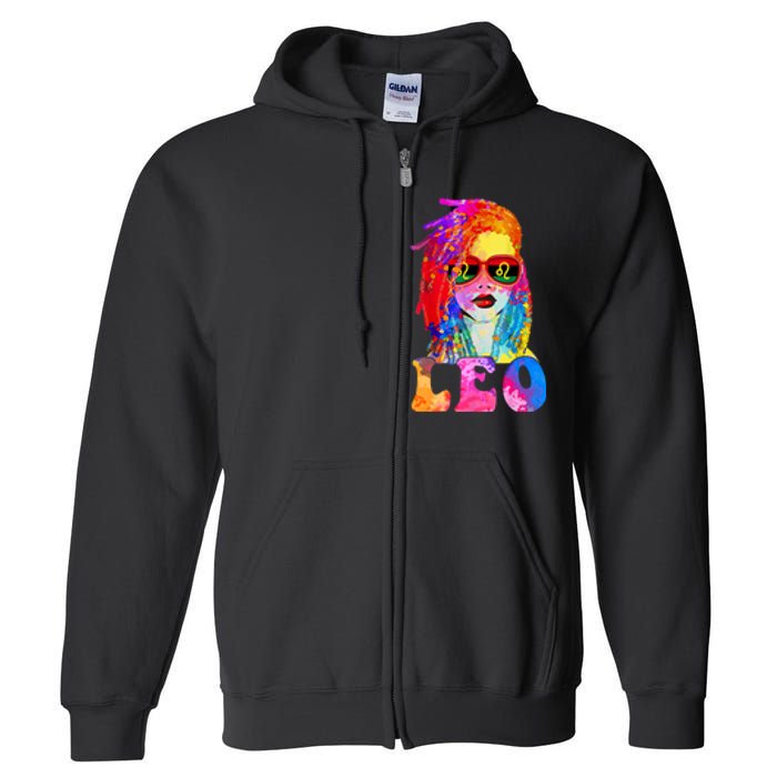 Leo LocD Woman Black Queen Art Zodiac Birthday Full Zip Hoodie