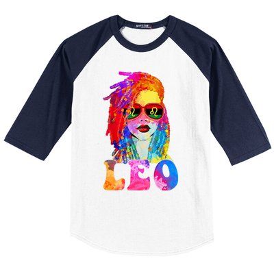 Leo LocD Woman Black Queen Art Zodiac Birthday Baseball Sleeve Shirt