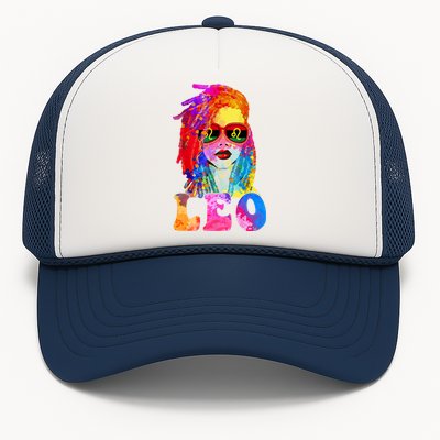 Leo LocD Woman Black Queen Art Zodiac Birthday Trucker Hat