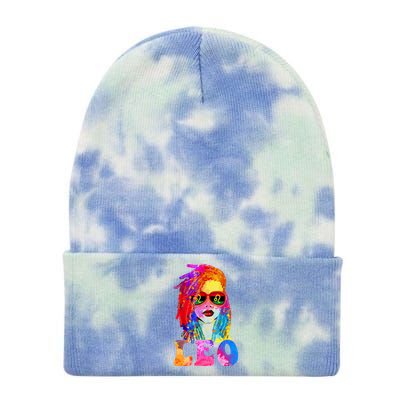 Leo LocD Woman Black Queen Art Zodiac Birthday Tie Dye 12in Knit Beanie