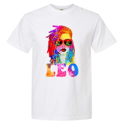 Leo LocD Woman Black Queen Art Zodiac Birthday Garment-Dyed Heavyweight T-Shirt