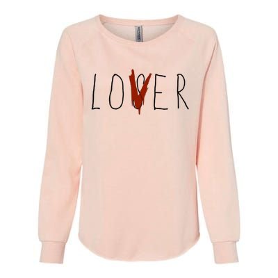 Loser Lover White Design Womens California Wash Sweatshirt