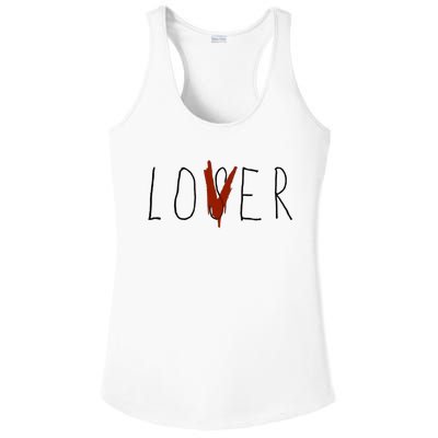 Loser Lover White Design Ladies PosiCharge Competitor Racerback Tank