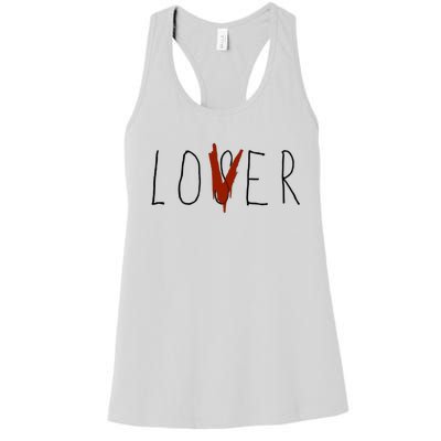 Loser Lover White Design Women's Racerback Tank