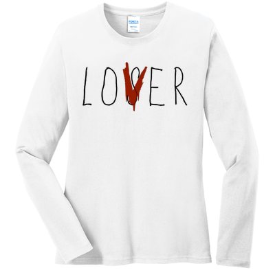 Loser Lover White Design Ladies Long Sleeve Shirt