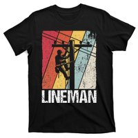 Lineman Line Worker Utility Pole Lineman Gift T-Shirt