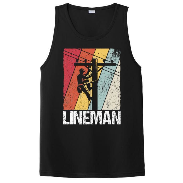 Lineman Line Worker Utility Pole Lineman Gift PosiCharge Competitor Tank