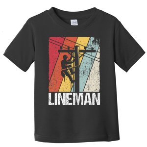 Lineman Line Worker Utility Pole Lineman Gift Toddler T-Shirt