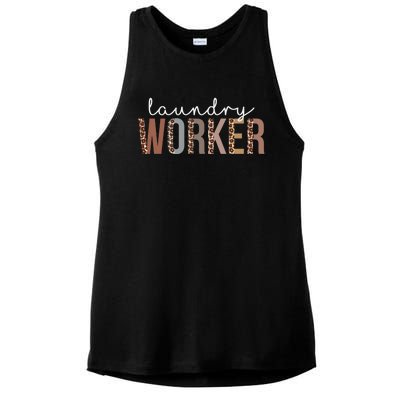 Leopard Laundry Worker Appreciation Healthcare Workers Gift Ladies PosiCharge Tri-Blend Wicking Tank