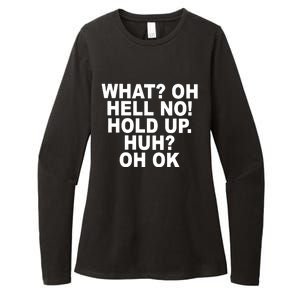 Larry Larry What Oh Hell No Hold Up Huh Oh Ok Womens CVC Long Sleeve Shirt