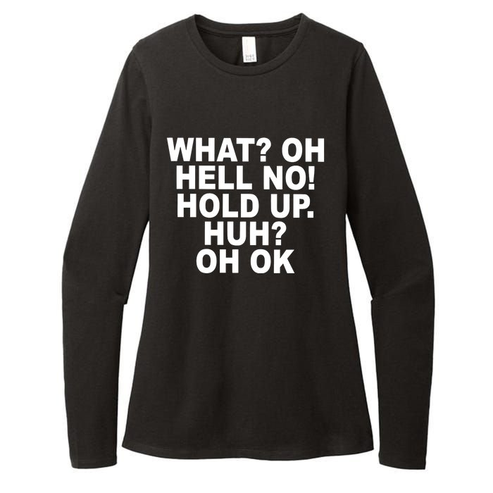 Larry Larry What Oh Hell No Hold Up Huh Oh Ok Womens CVC Long Sleeve Shirt