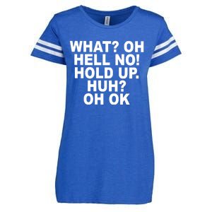 Larry Larry What Oh Hell No Hold Up Huh Oh Ok Enza Ladies Jersey Football T-Shirt