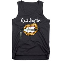 Leopard Lips With Nail Technician Drill Cool Nail Hustler Tank Top