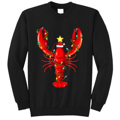 Lobster Lighting Xmas Tree Matching Lobster Christmas Sweatshirt