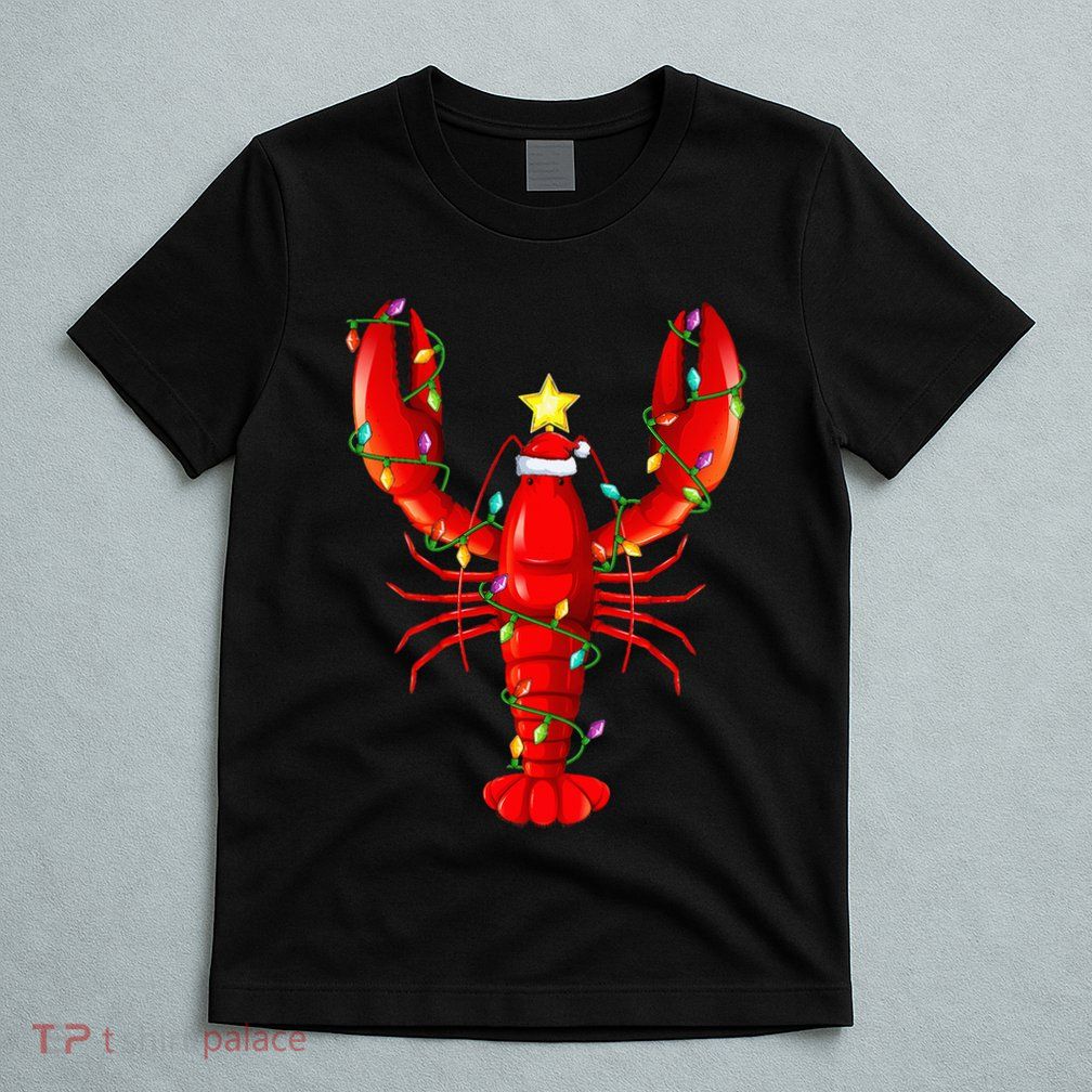 Lobster Lighting Xmas Tree Matching Lobster Christmas T-Shirt