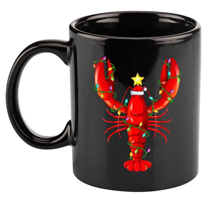 Lobster Lighting Xmas Tree Matching Lobster Christmas 11oz C Handle Ceramic Mug