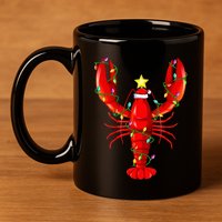 Lobster Lighting Xmas Tree Matching Lobster Christmas 11oz C Handle Ceramic Mug