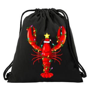 Lobster Lighting Xmas Tree Matching Lobster Christmas Drawstring Bag