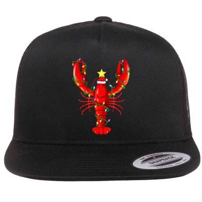 Lobster Lighting Xmas Tree Matching Lobster Christmas Flatbill Hat