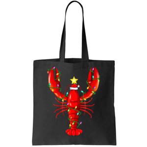 Lobster Lighting Xmas Tree Matching Lobster Christmas Tote Bag