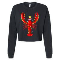 Lobster Lighting Xmas Tree Matching Lobster Christmas Cropped Pullover Crew