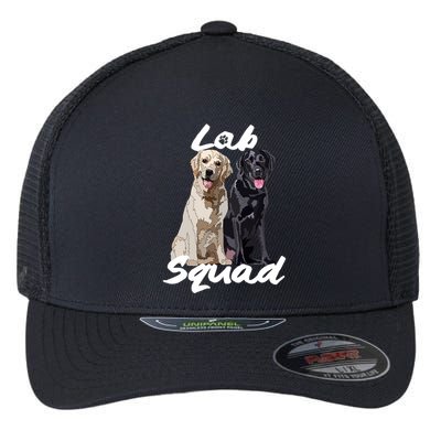 Labrador Lover Yellow Black Lab Squad Lab Mom Dad Cute Gift Flexfit Unipanel Trucker Cap